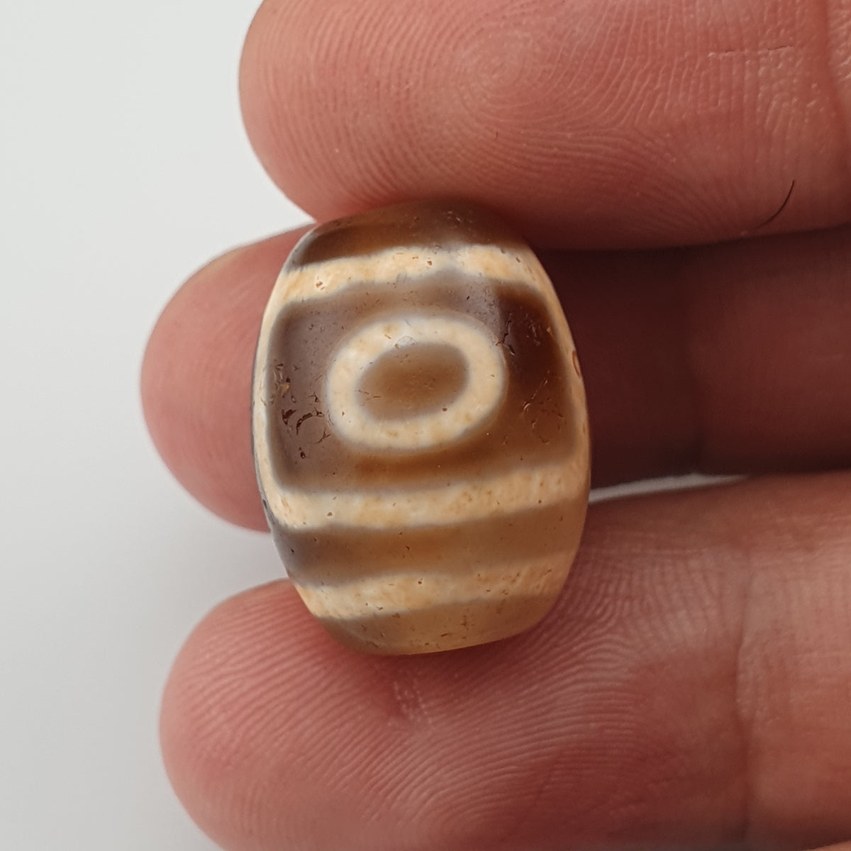 Vintage Himalaya Tibet 2 Augen Achat Dzi Perle Amulett