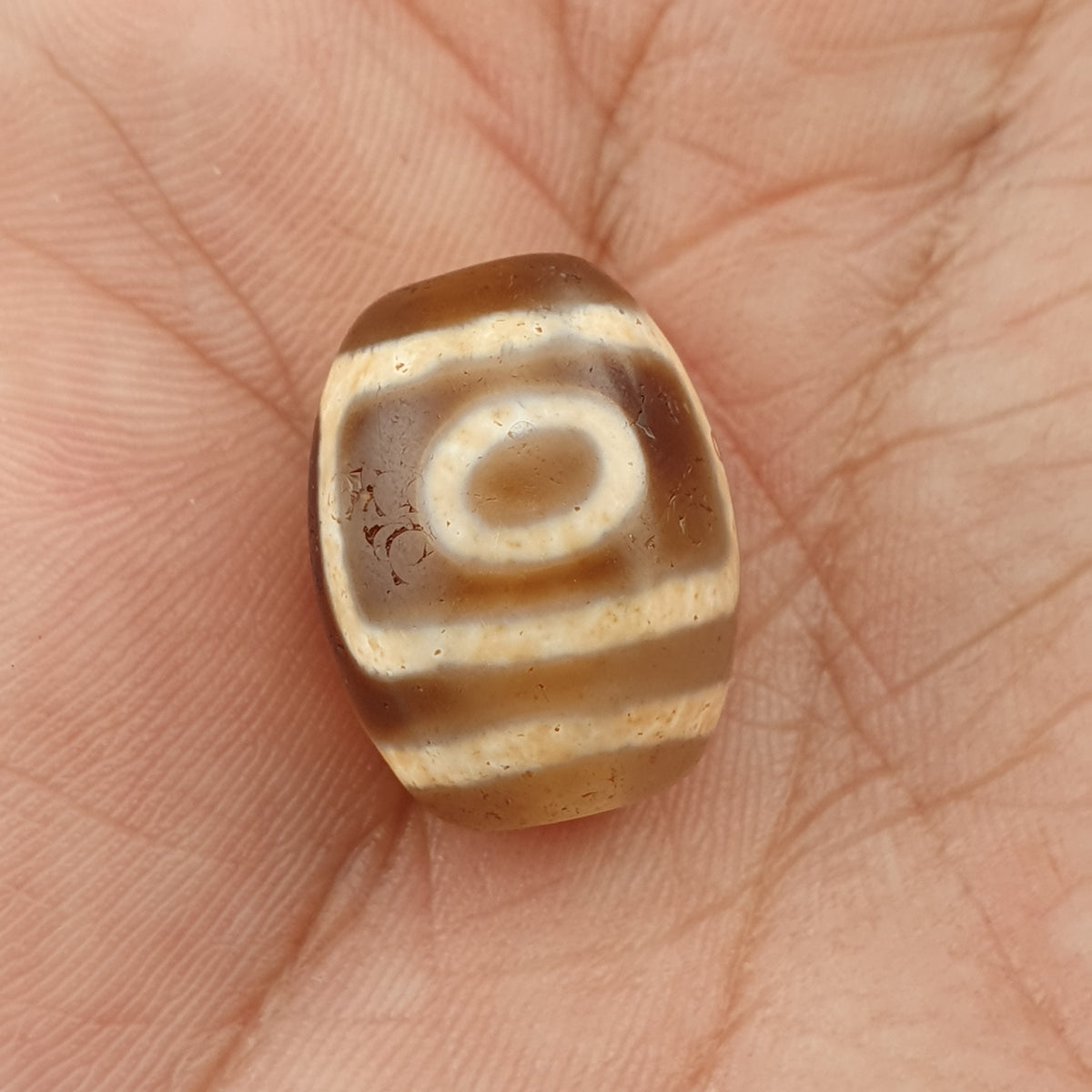 Vintage Himalaya Tibet 2 Augen Achat Dzi Perle Amulett