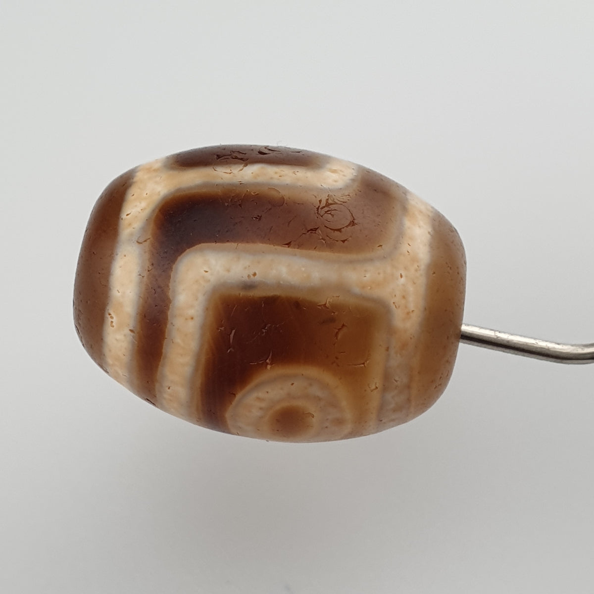 Vintage Himalaya Tibet 2 Augen Achat Dzi Perle Amulett