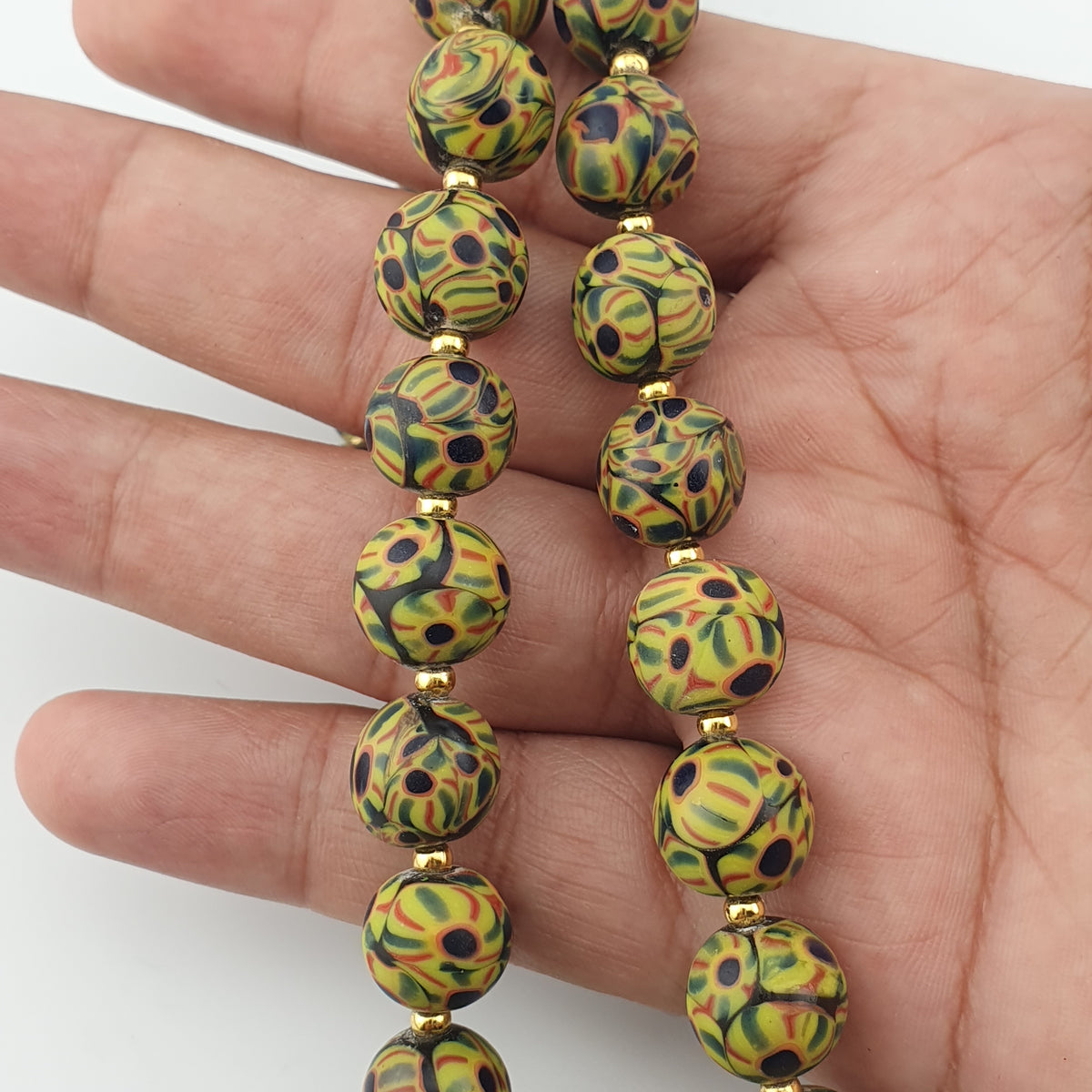 Perles de verre œil de style vénitien vintage et perles de verre visage ancien