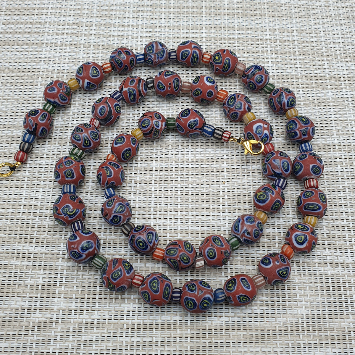 Collier de perles de verre vintage style vénitien