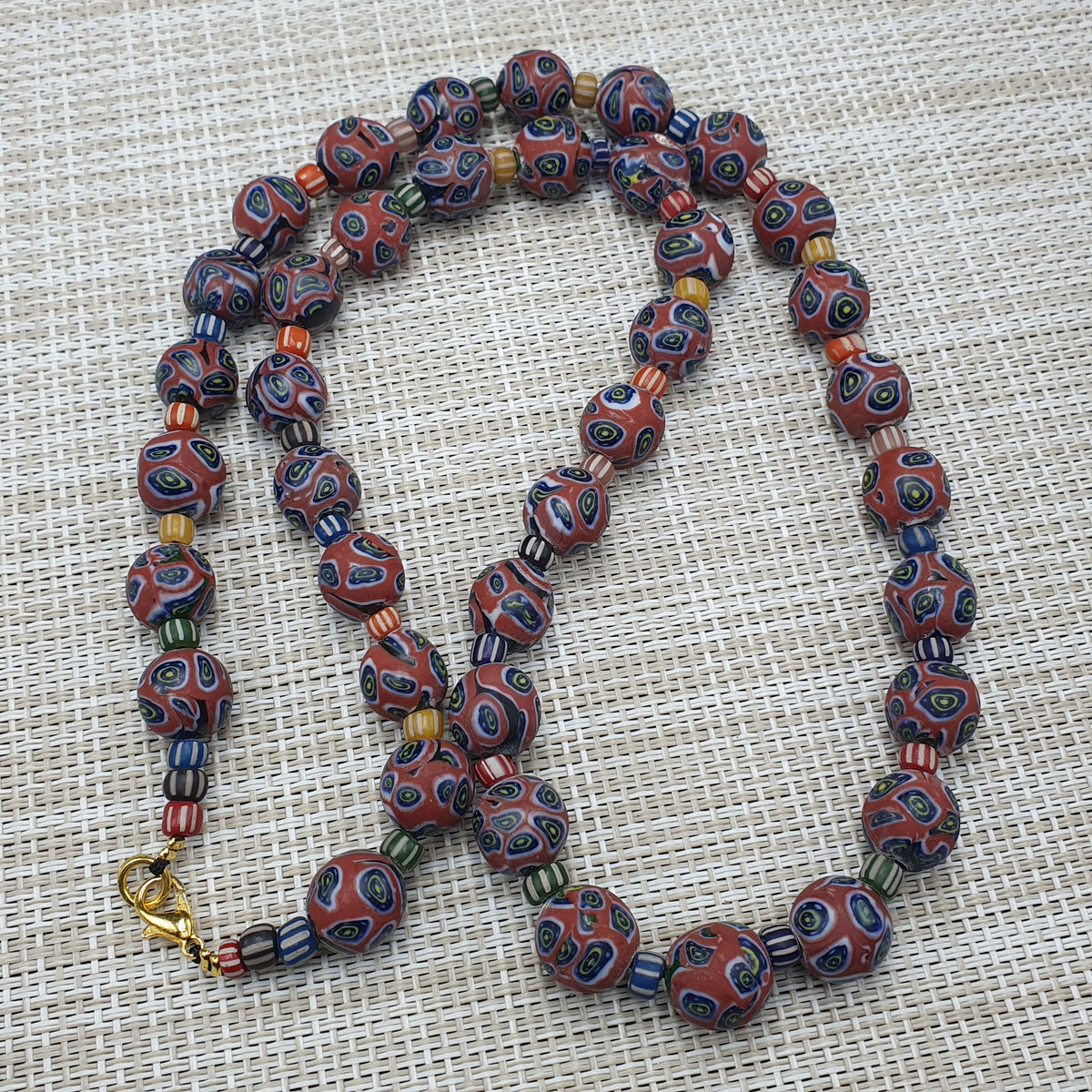 Collier de perles de verre vintage style vénitien