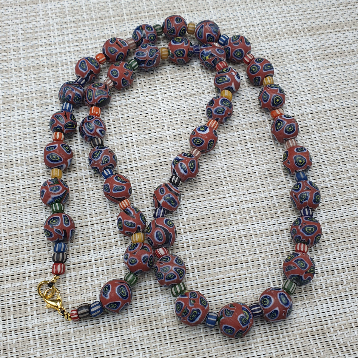 Collier de perles de verre vintage style vénitien