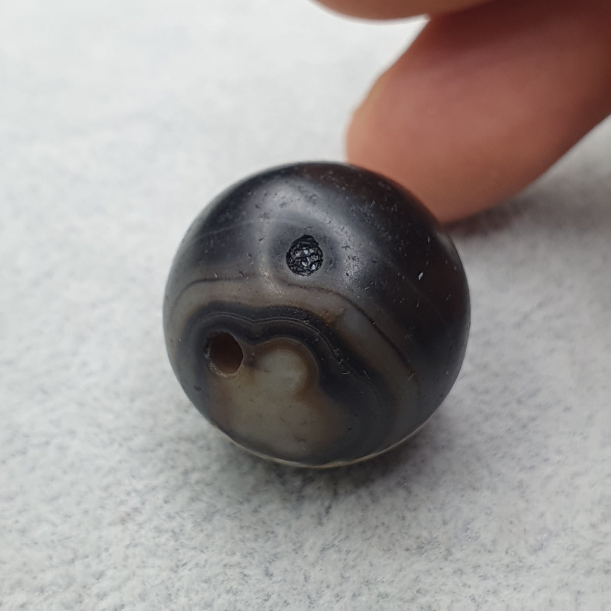 Antikes 1-Linien Sulieman Natur Augen-Achat-Dzi-Perlen Amulett
