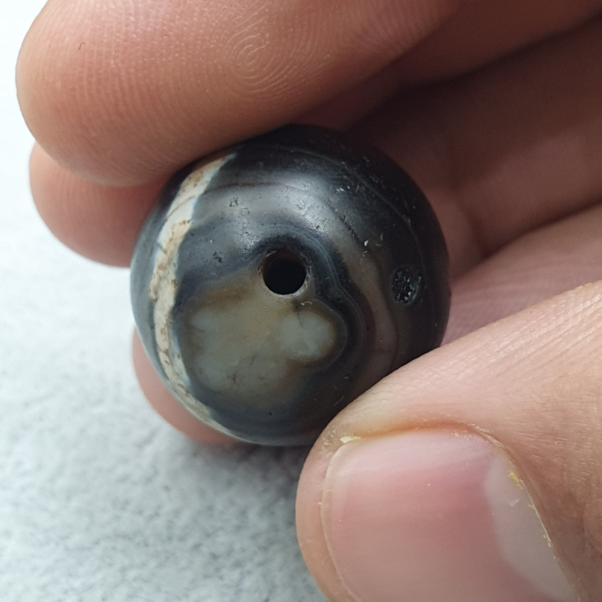 Antikes 1-Linien Sulieman Natur Augen-Achat-Dzi-Perlen Amulett