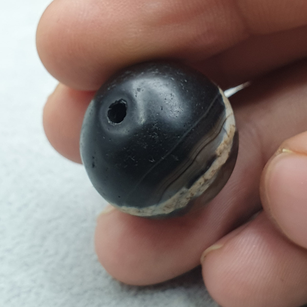Antikes 1-Linien Sulieman Natur Augen-Achat-Dzi-Perlen Amulett