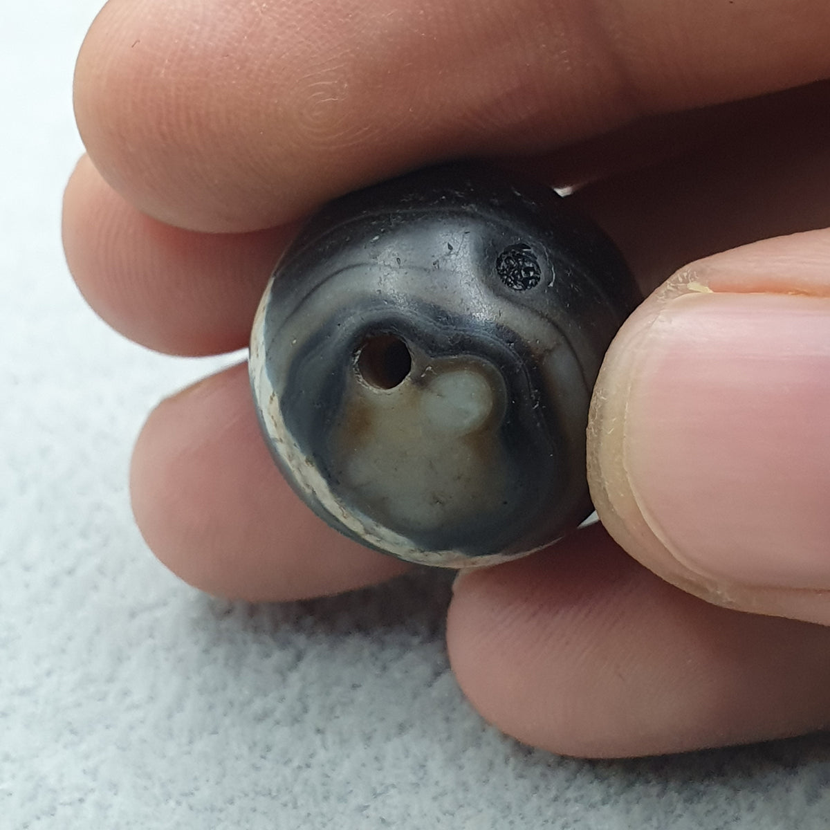Antikes 1-Linien Sulieman Natur Augen-Achat-Dzi-Perlen Amulett