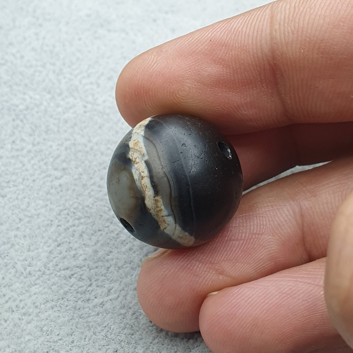Antikes 1-Linien Sulieman Natur Augen-Achat-Dzi-Perlen Amulett