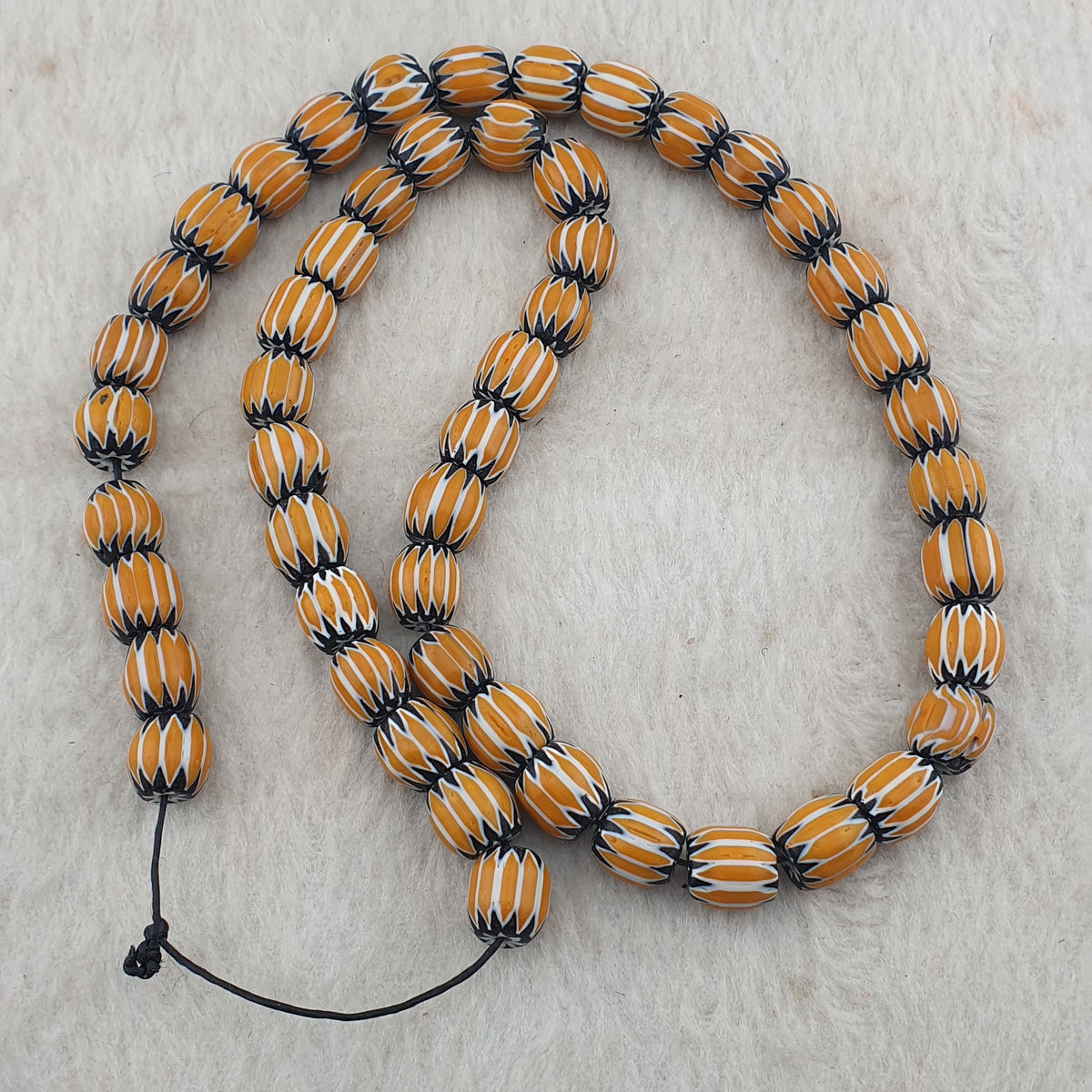 Vintage Venetian Style Chevron Glass beads Strands