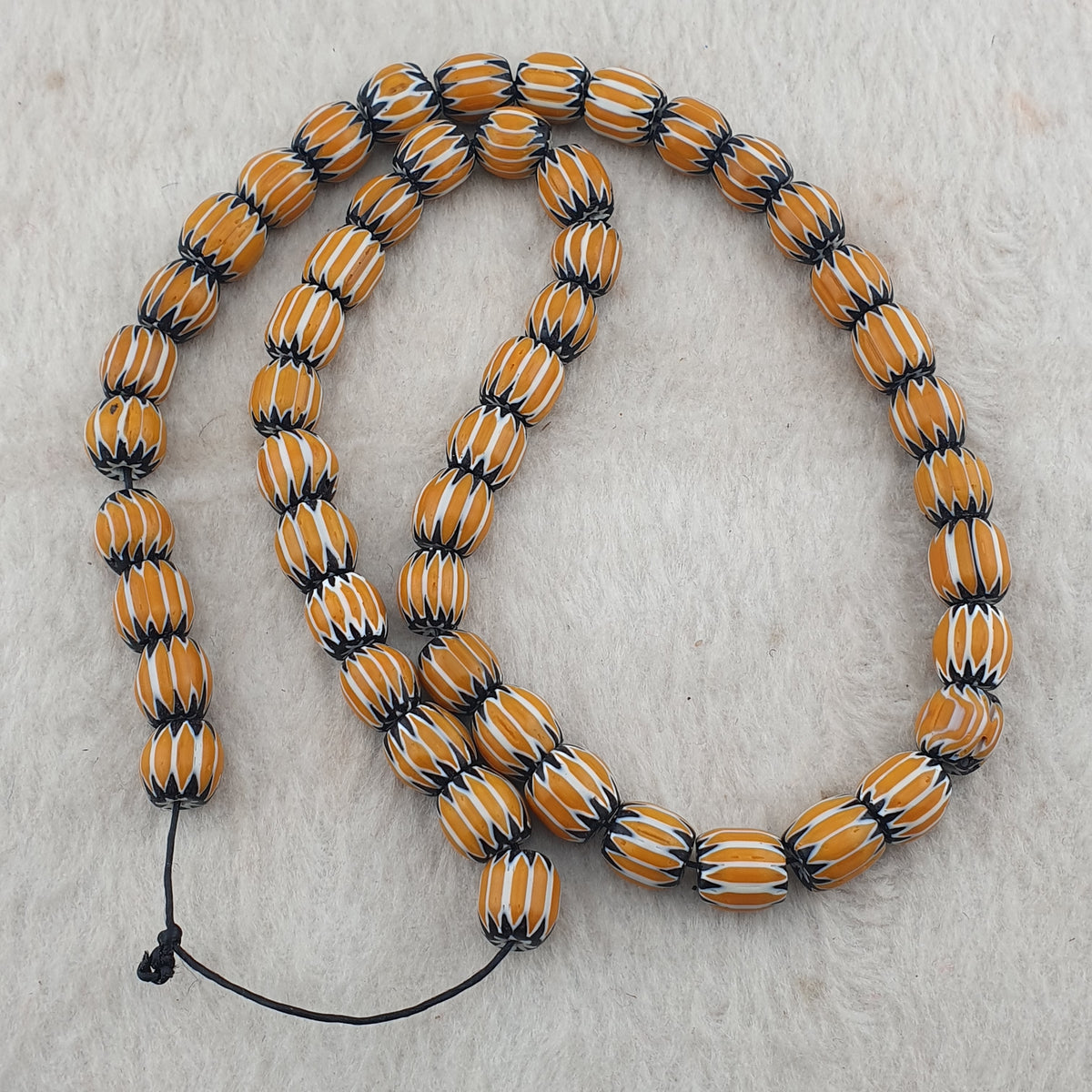 Vintage Venetian Style Chevron Glass beads Strands