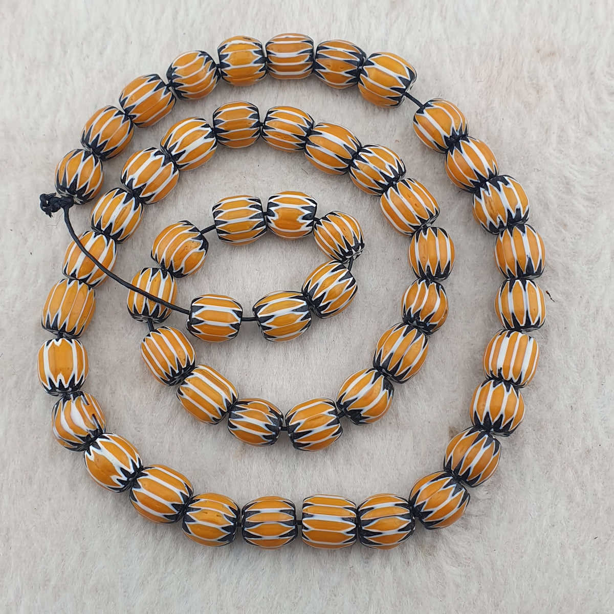 Vintage Venetian Style Chevron Glass beads Strands