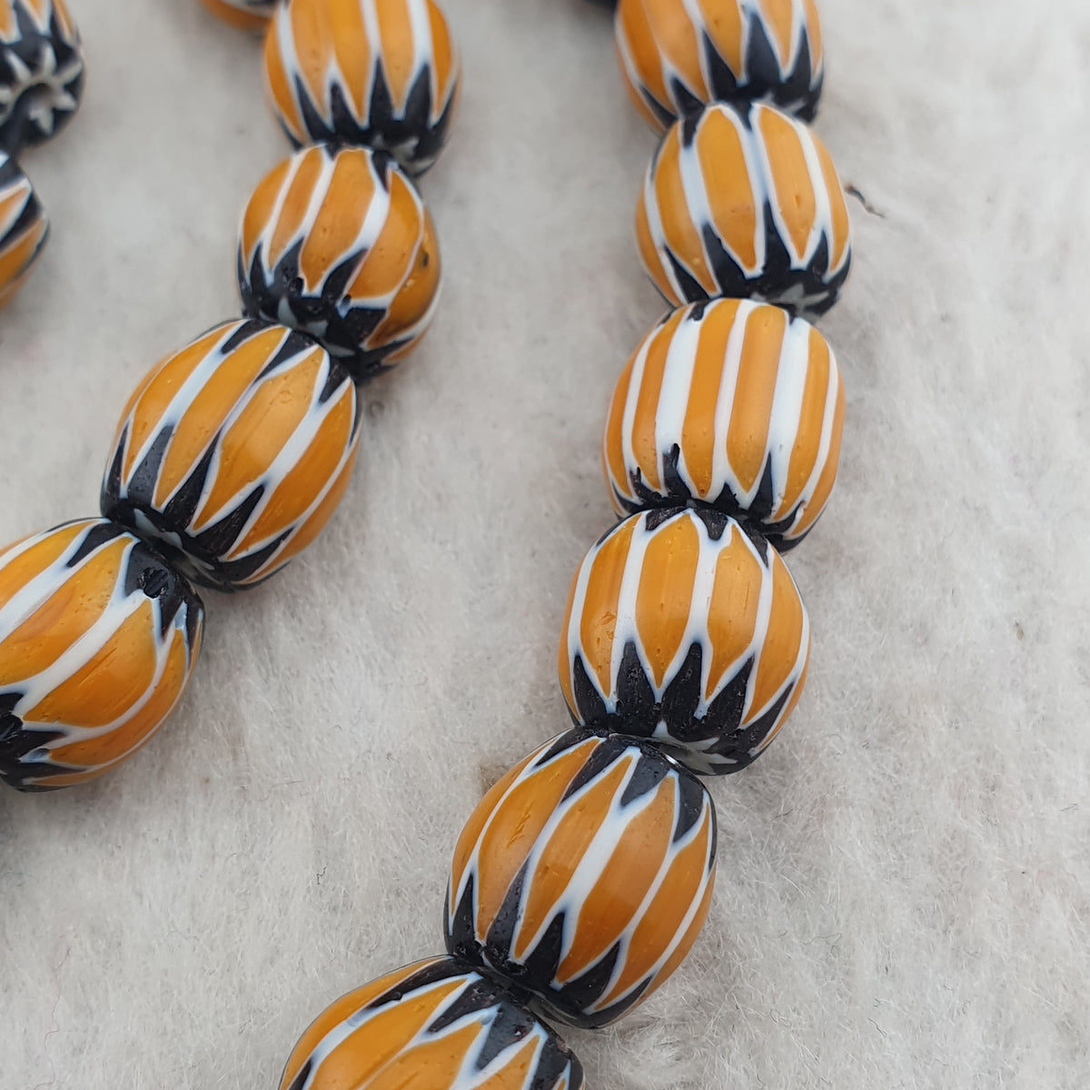 Vintage Venetian Style Chevron Glass beads Strands