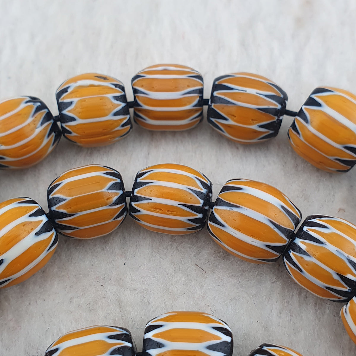 Vintage Venetian Style Chevron Glass beads Strands