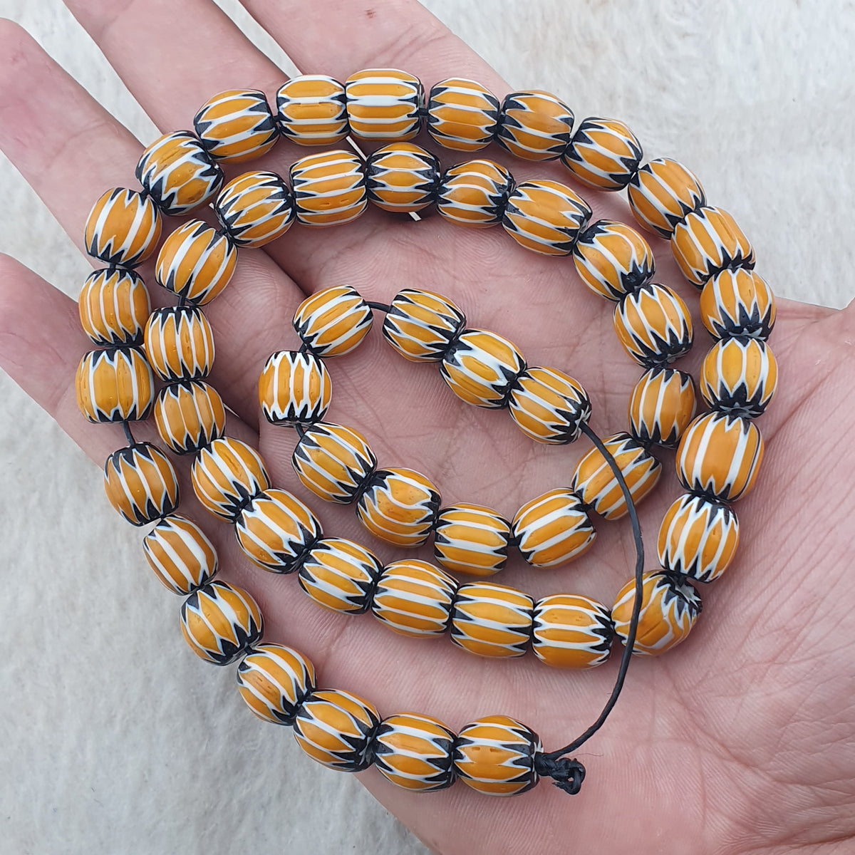 Vintage Venetian Style Chevron Glass beads Strands