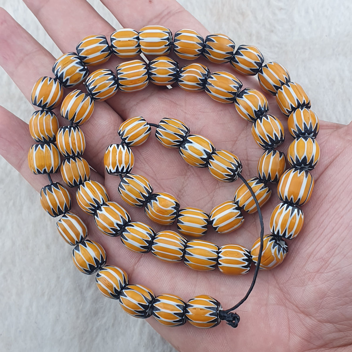 Vintage Venetian Style Chevron Glass beads Strands