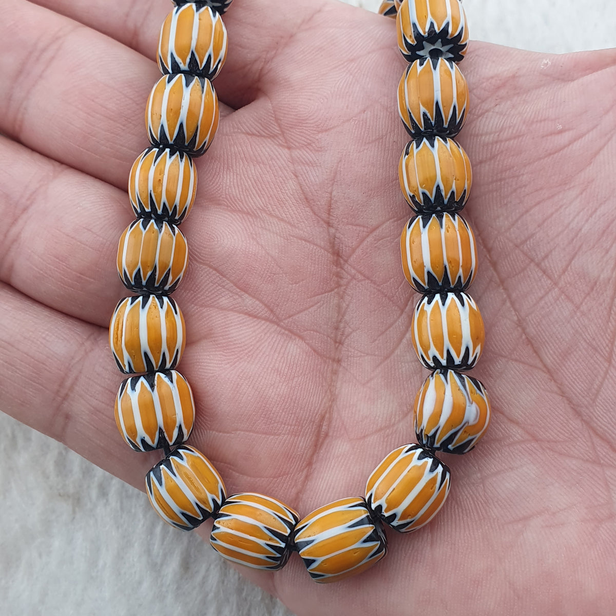 Vintage Venetian Style Chevron Glass beads Strands