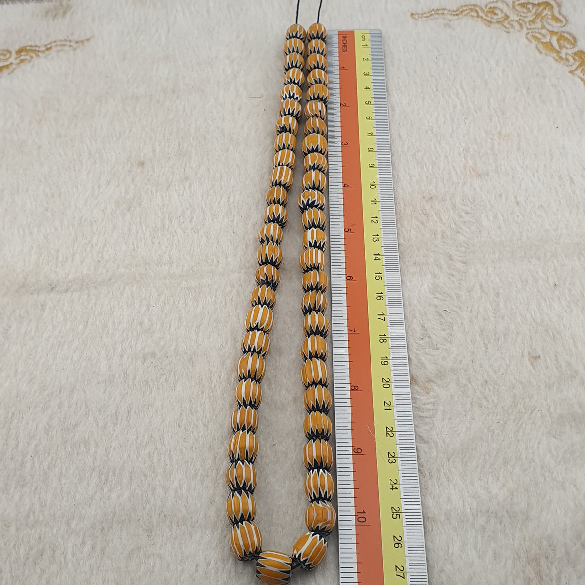 Vintage Venetian Style Chevron Glass beads Strands
