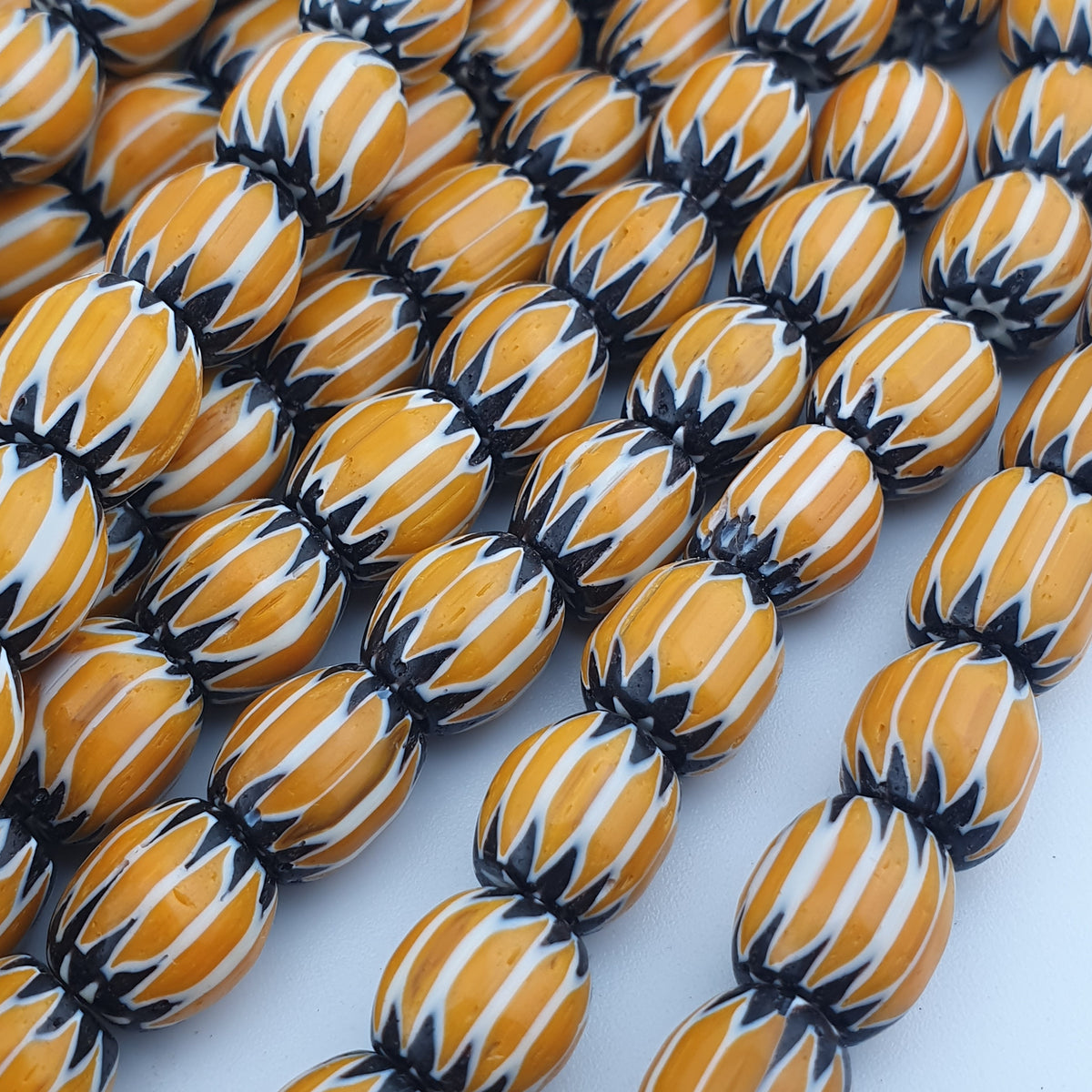 Vintage Venetian Style Chevron Glass beads Strands