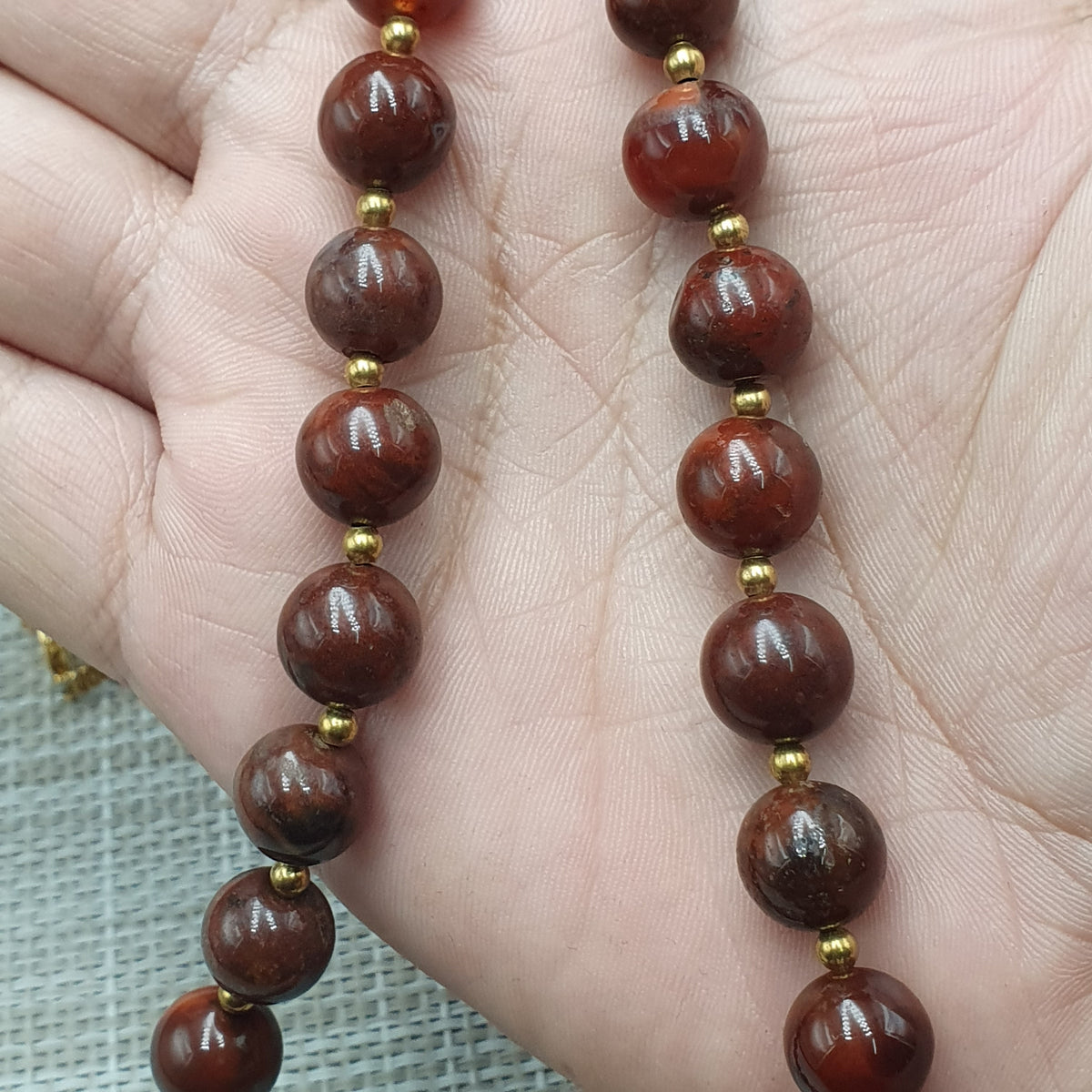 Collier de perles Agate Cornaline Agate Souleïmani naturelle antique