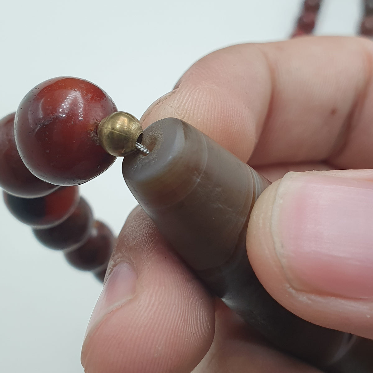 Collier de perles Agate Cornaline Agate Souleïmani naturelle antique