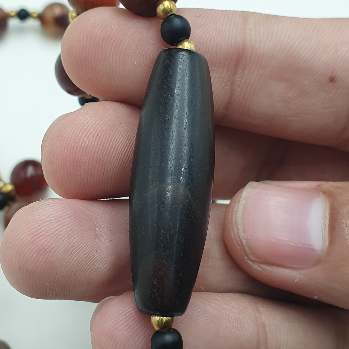 Vintage Suliemani Natural Eyes Agate With Carnelian Agate Beads Necklace