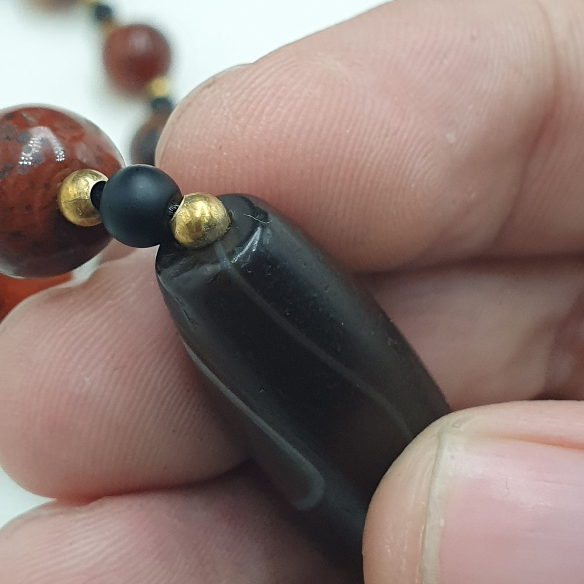 Vintage Suliemani Natural Eyes Agate With Carnelian Agate Beads Necklace