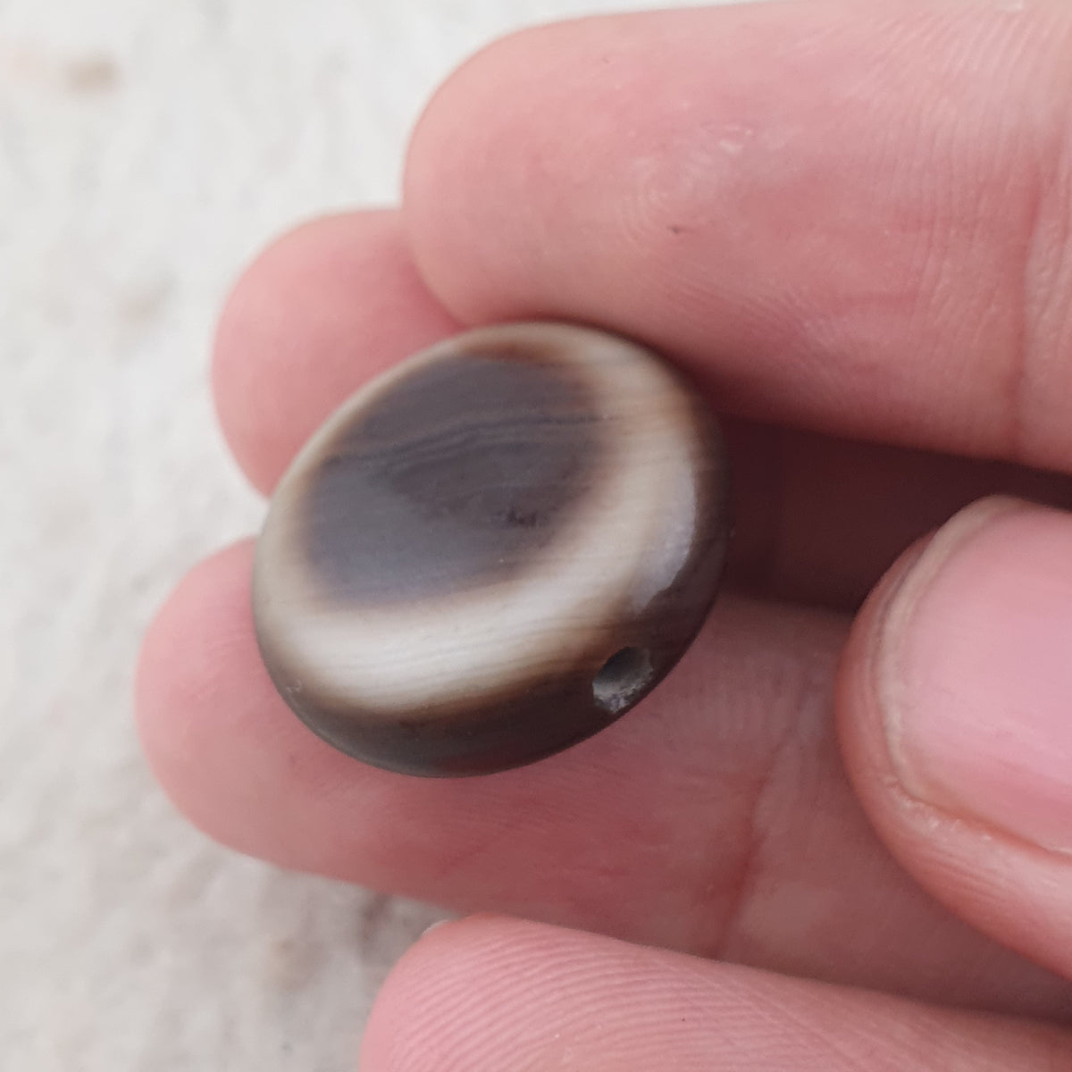 Vintage Lukmik Goat Eye Tibetan Agate Bead Amulet