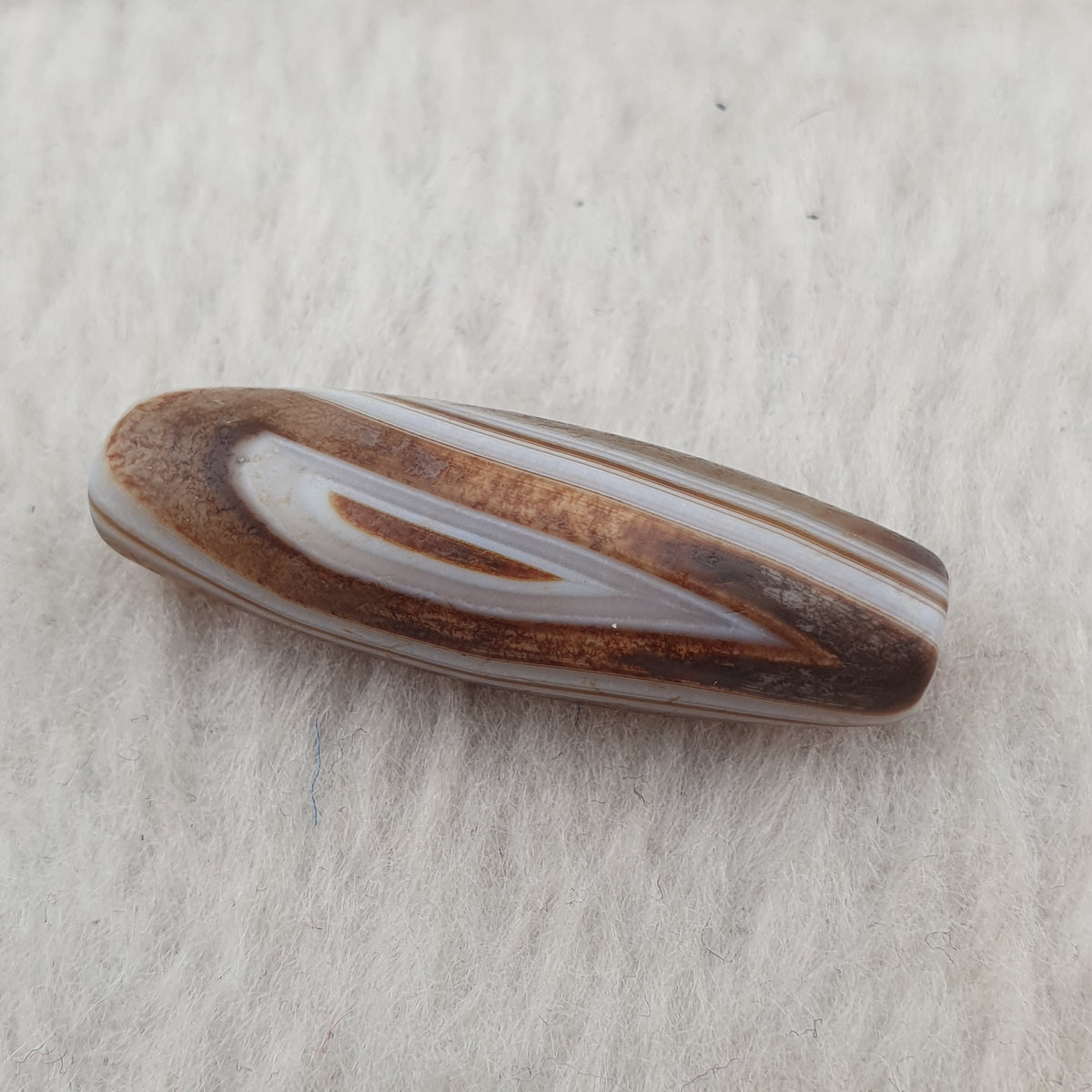 Amulette tibétaine vintage perles d'agate Suliemani à l'œil naturel