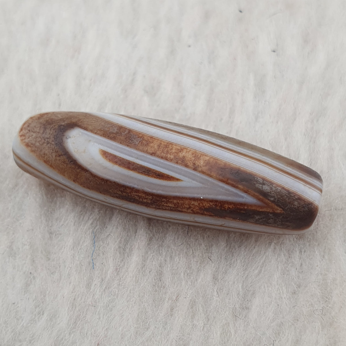 Amulette tibétaine vintage perles d'agate Suliemani à l'œil naturel