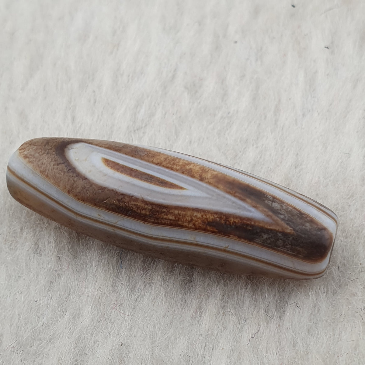 Amulette tibétaine vintage perles d'agate Suliemani à l'œil naturel