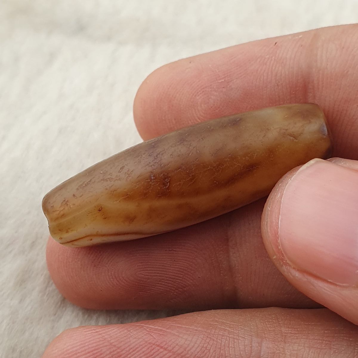 Amulette tibétaine vintage perles d'agate Suliemani à l'œil naturel