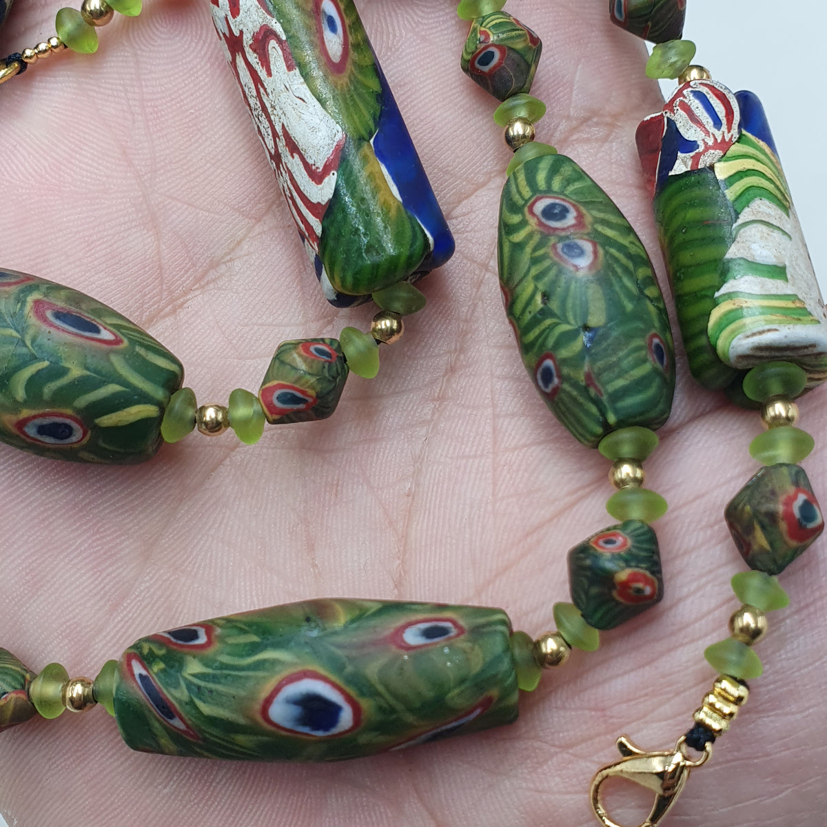 Collier Perles de Verre Gabri Eyes d'Inspiration Vénitienne Vintage