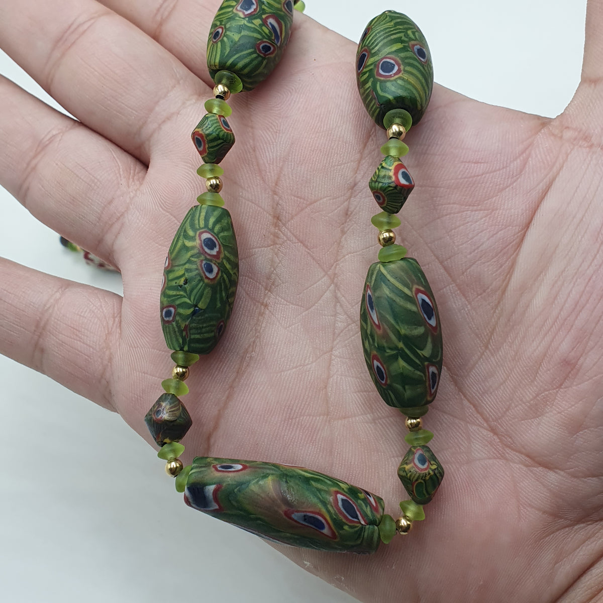 Collier Perles de Verre Gabri Eyes d'Inspiration Vénitienne Vintage