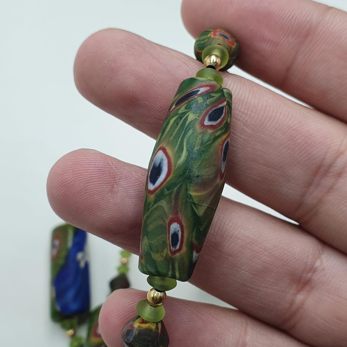 Collier Perles de Verre Gabri Eyes d'Inspiration Vénitienne Vintage
