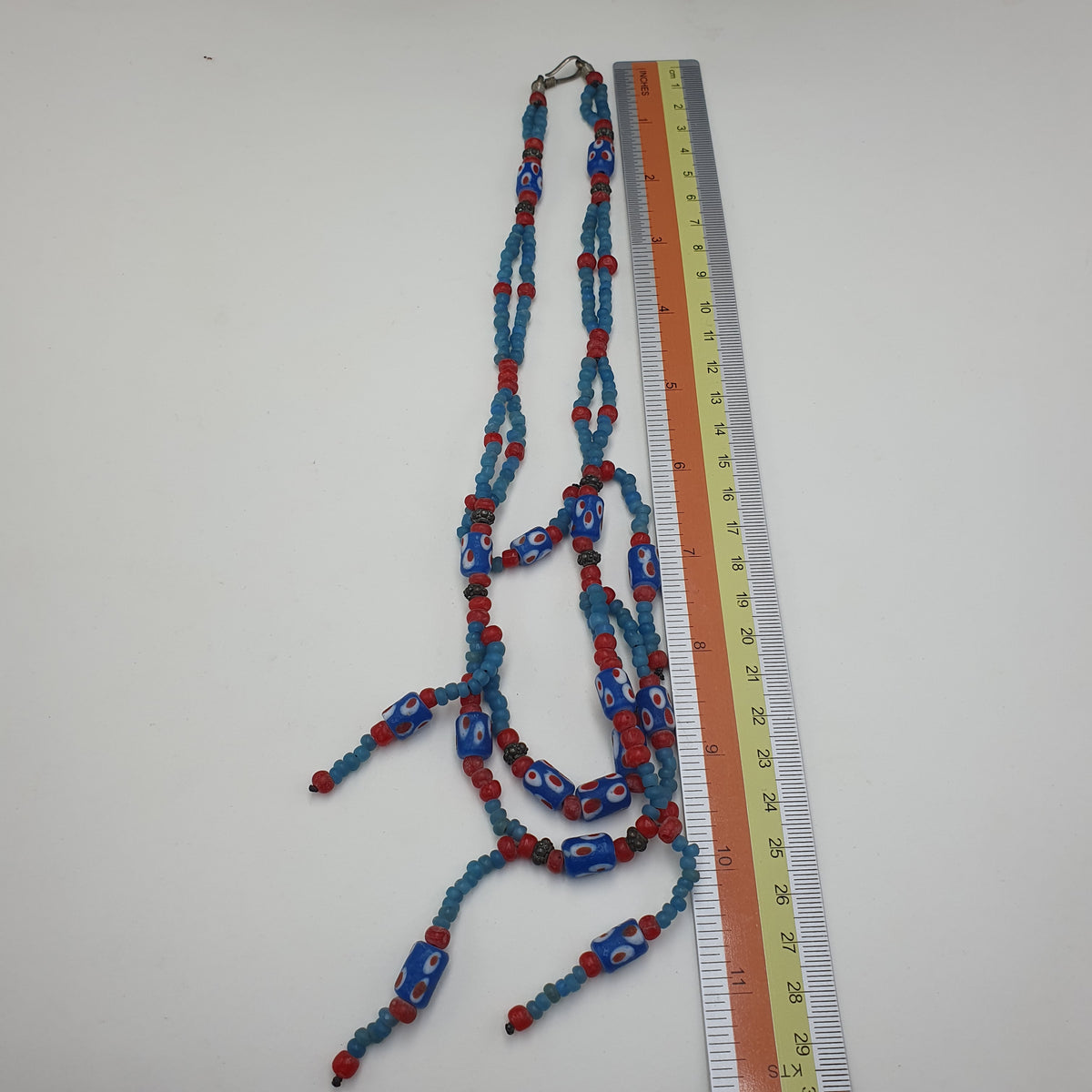 Colliers vintages en perles de verre, style ancien africain, lot de 3