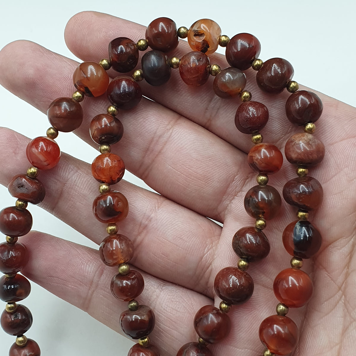 Pendentif Collier Vintage en Agate Cornaline avec Motif Naturel Agate Souleimani