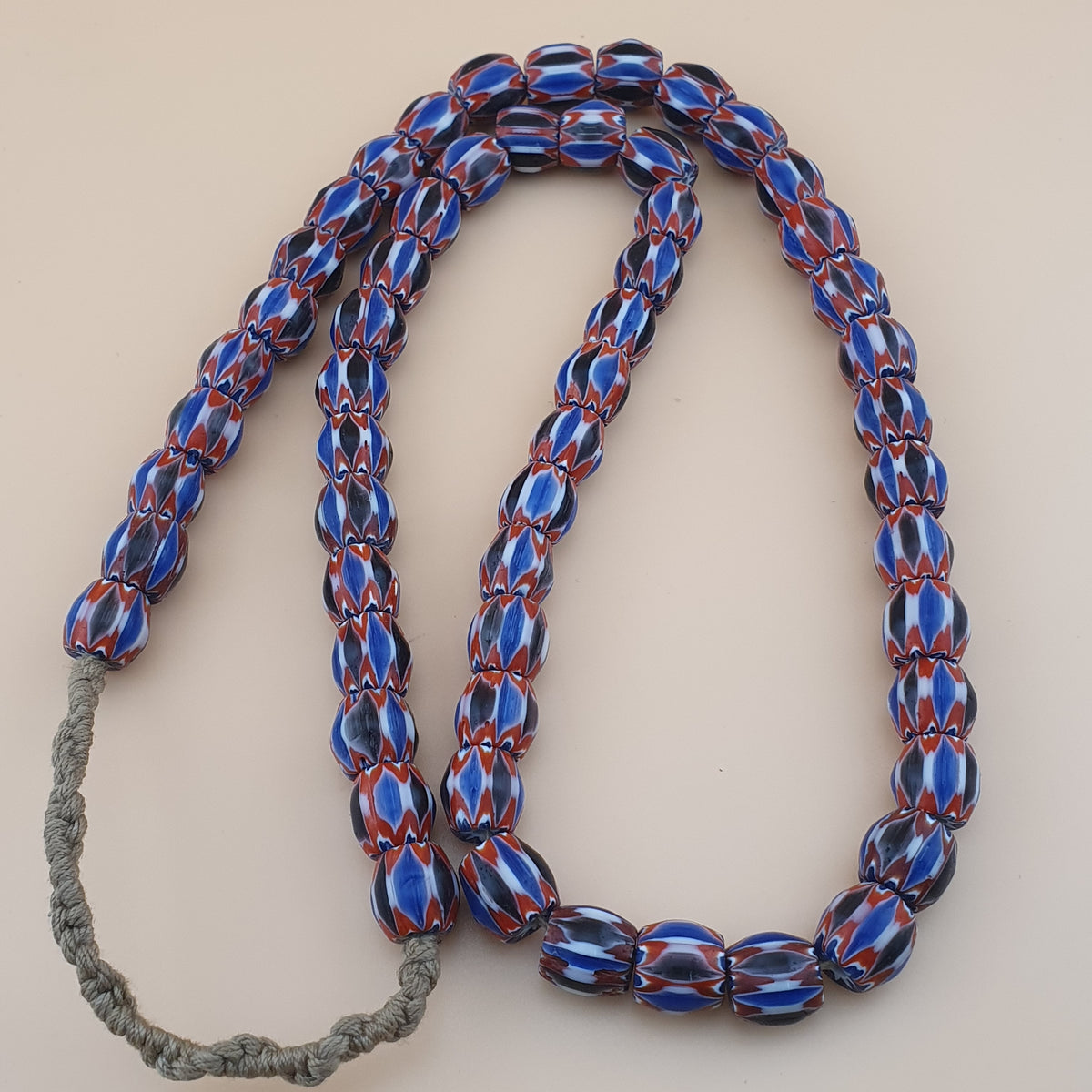 Vintage Venetian Style MultiLayerd Chevron Beads 22 inches Strands