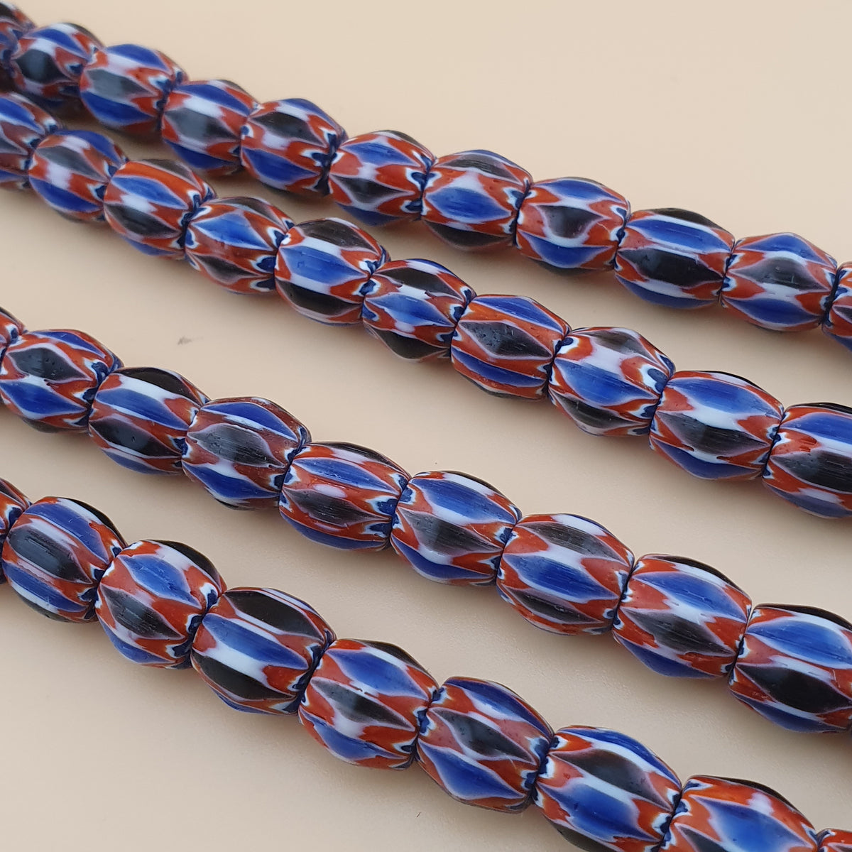 Vintage Venetian Style MultiLayerd Chevron Beads 22 inches Strands
