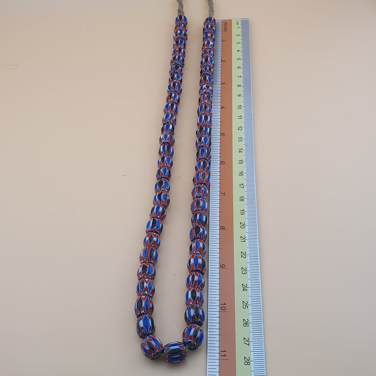 Vintage Venetian Style MultiLayerd Chevron Beads 22 inches Strands