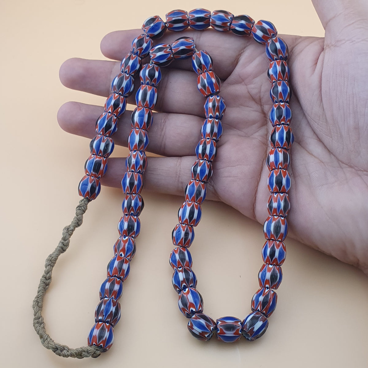 Vintage Venetian Style MultiLayerd Chevron Beads 22 inches Strands