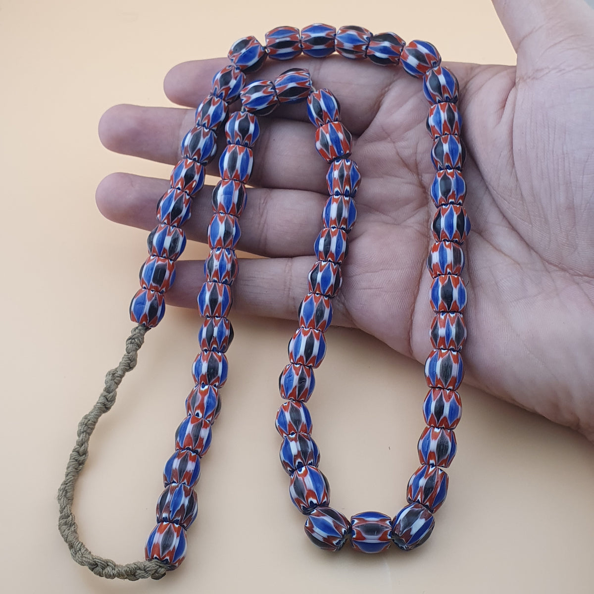 Vintage Venetian Style MultiLayerd Chevron Beads 22 inches Strands