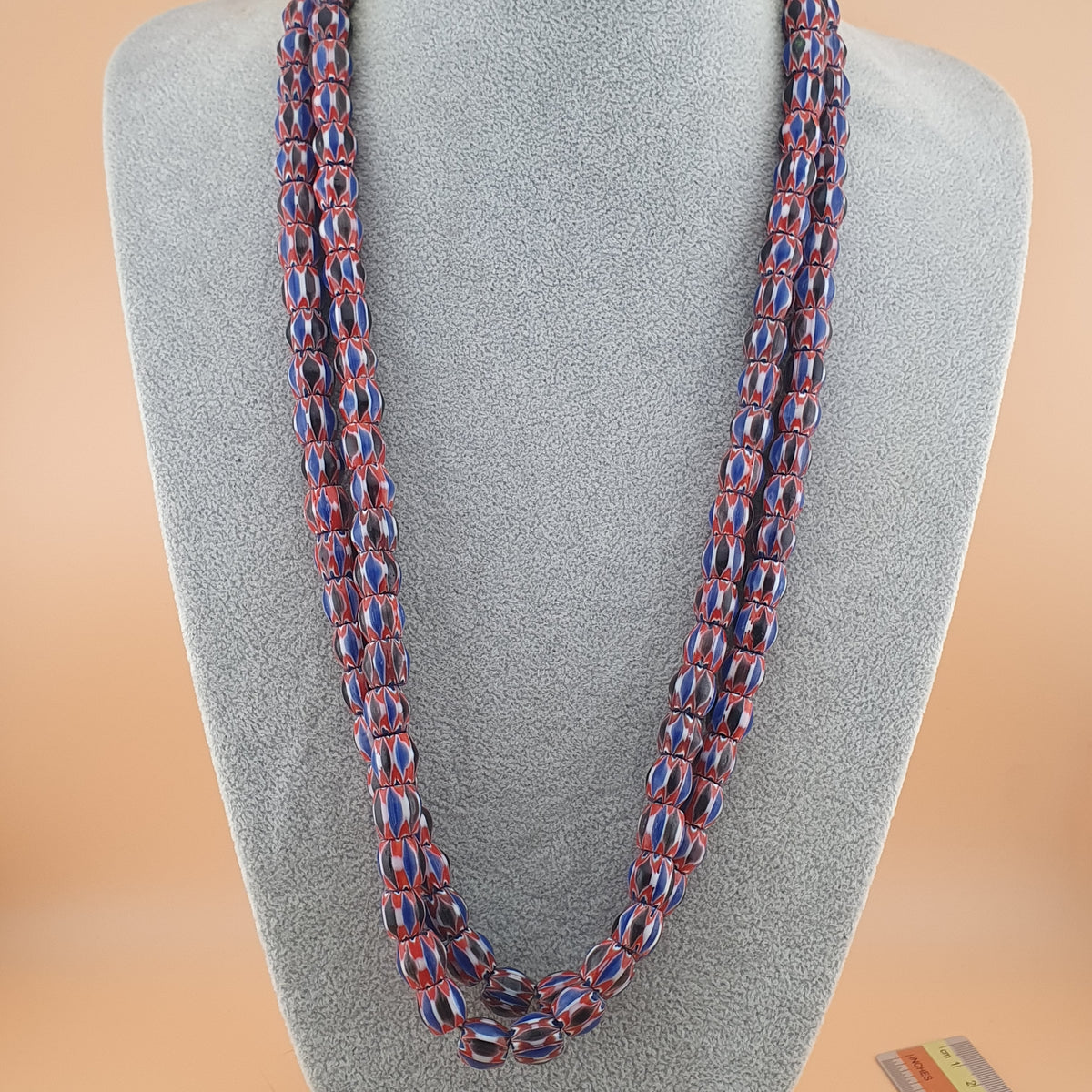 Vintage Venetian Style MultiLayerd Chevron Beads 22 inches Strands