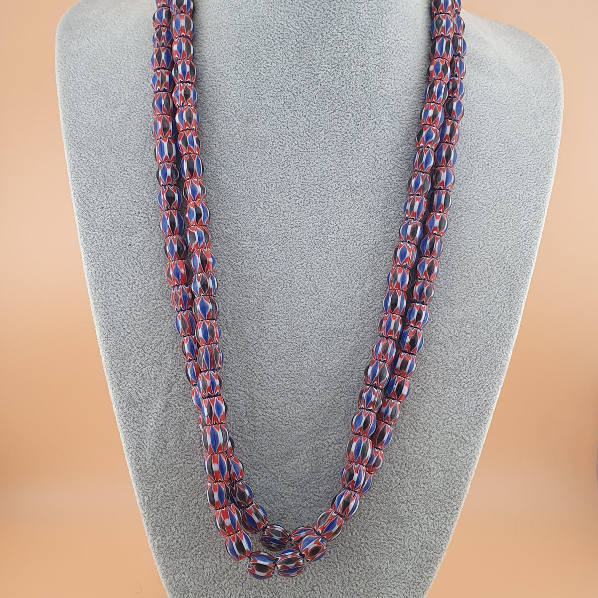 Vintage Venetian Style MultiLayerd Chevron Beads 22 inches Strands