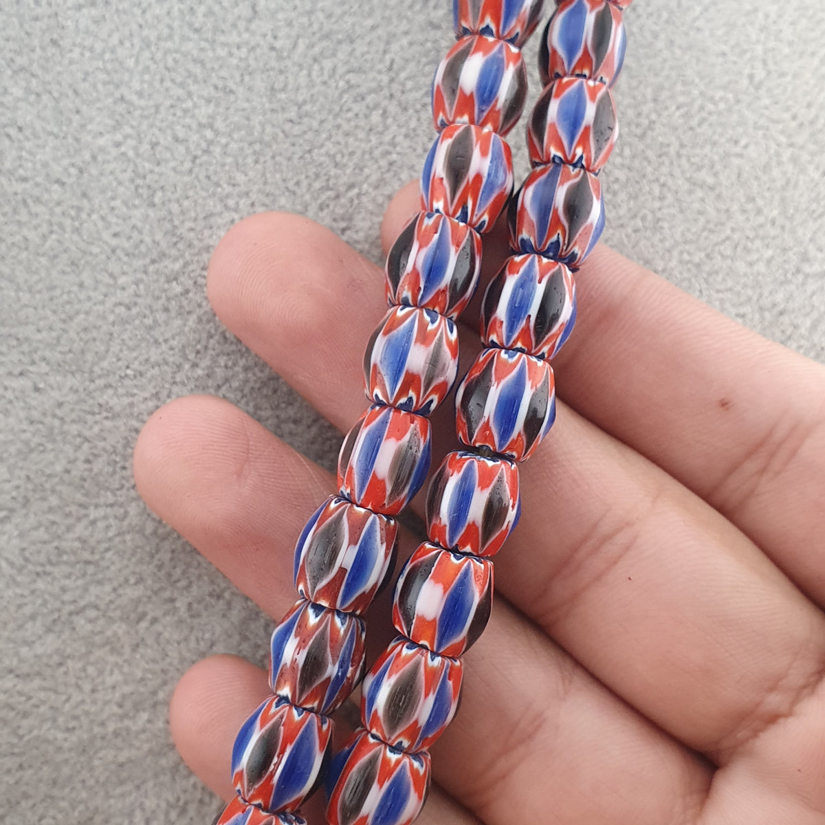 Vintage Venetian Style MultiLayerd Chevron Beads 22 inches Strands
