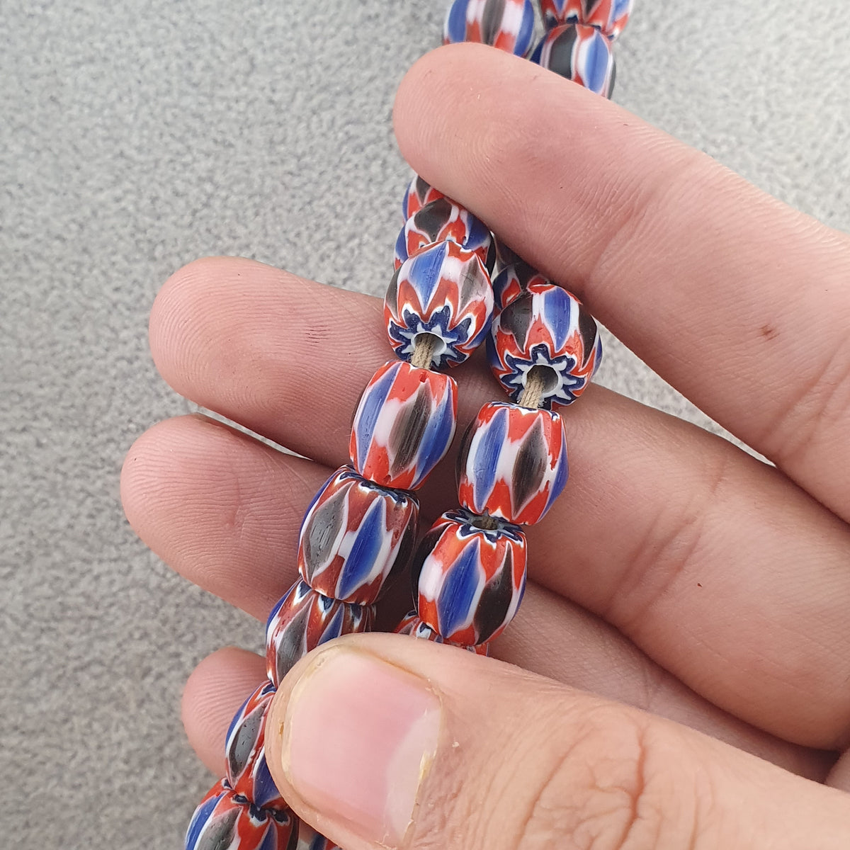 Vintage Venetian Style MultiLayerd Chevron Beads 22 inches Strands