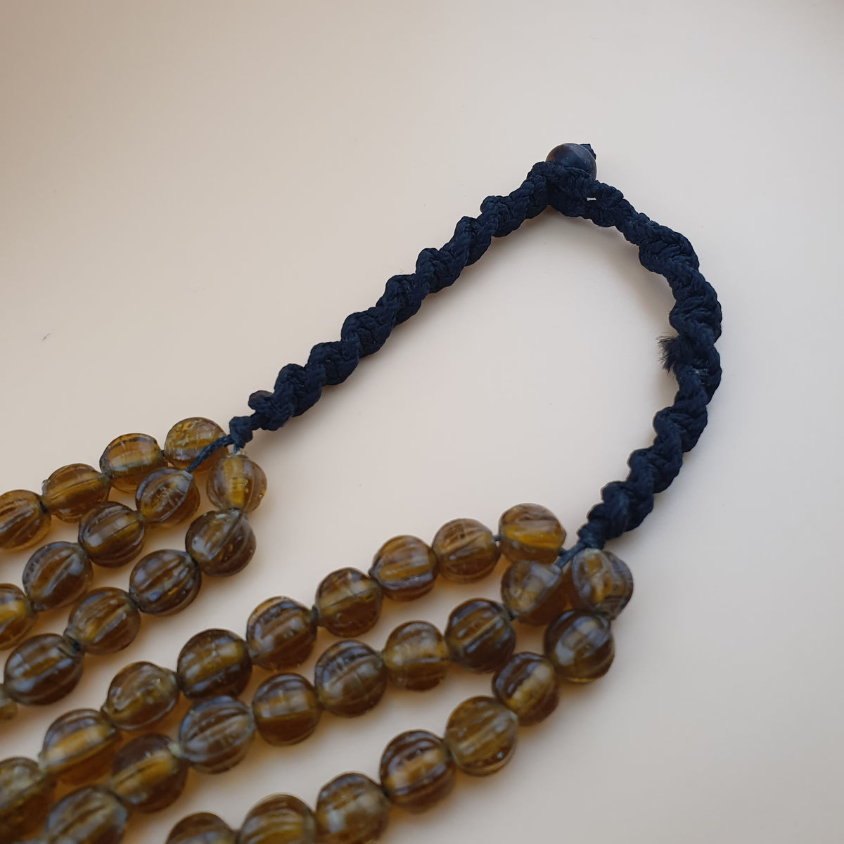 Vintage MultiStrands Melon Shape African style Glass Beads Necklace 18 inches