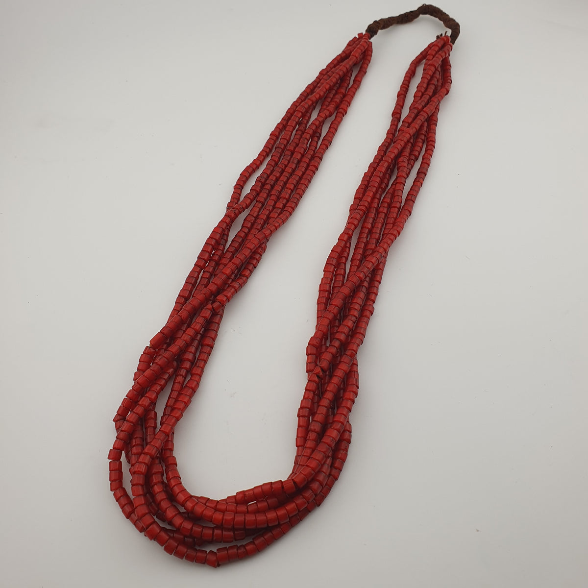 Antique MultiStrand Venetian WhiteHeart Glass Beads Necklace 3-4mm Beads 22 inches Long
