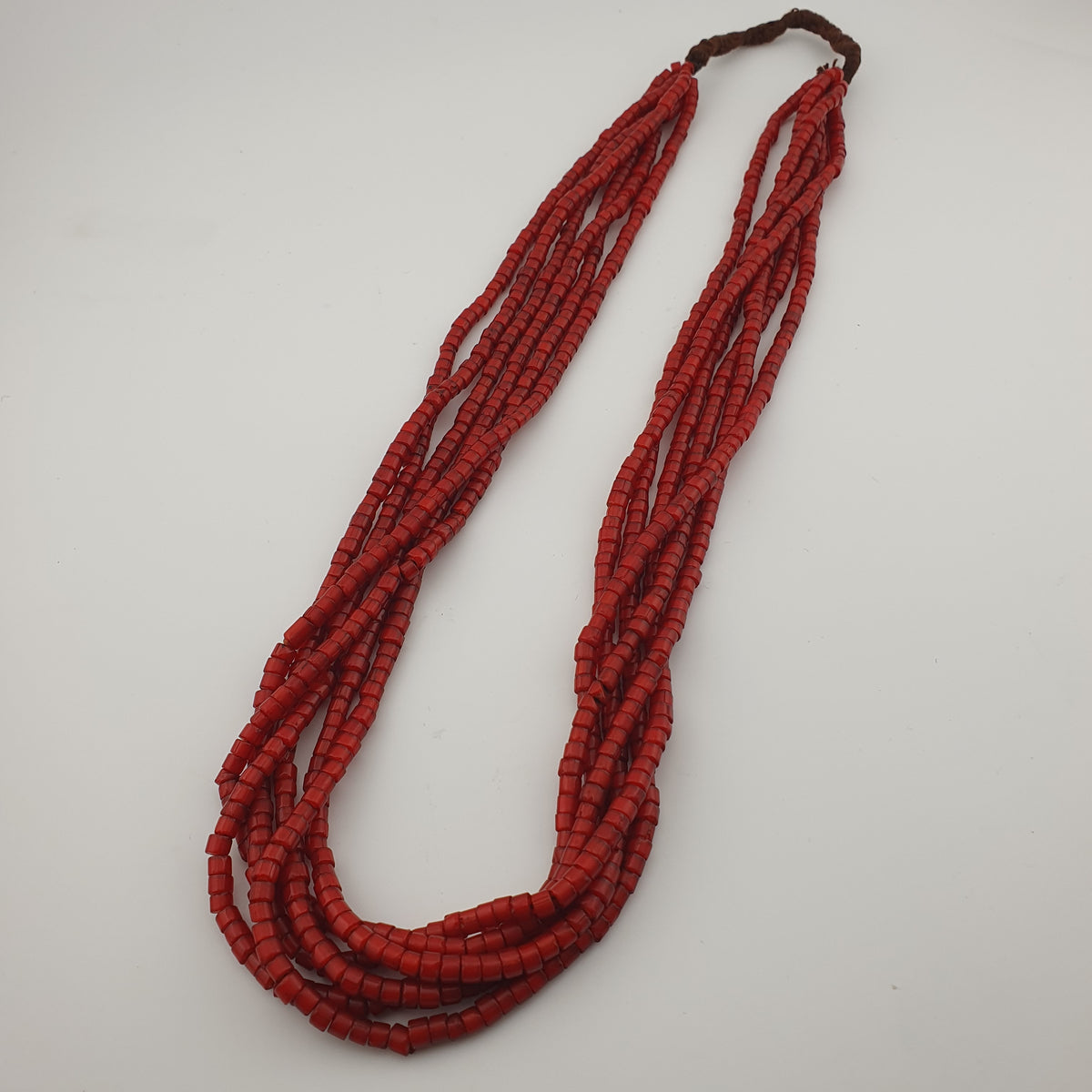 Antique MultiStrand Venetian WhiteHeart Glass Beads Necklace 3-4mm Beads 22 inches Long