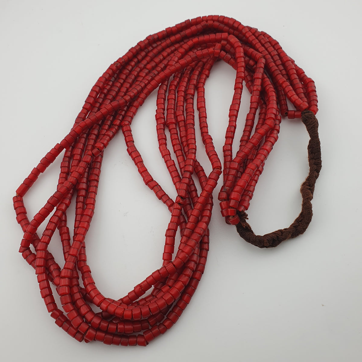 Antique MultiStrand Venetian WhiteHeart Glass Beads Necklace 3-4mm Beads 22 inches Long