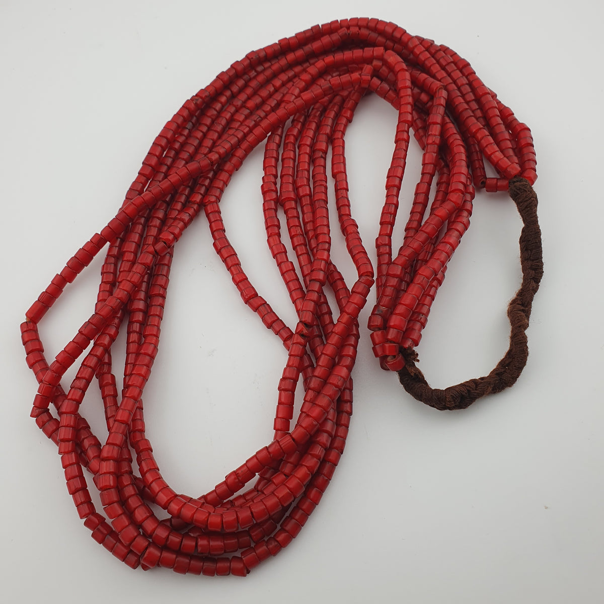 Antique MultiStrand Venetian WhiteHeart Glass Beads Necklace 3-4mm Beads 22 inches Long
